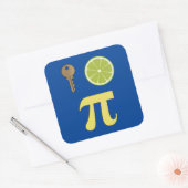 3.14 キーライムパイ π パン 面白い数学ジョーク スクエアシール (封筒)