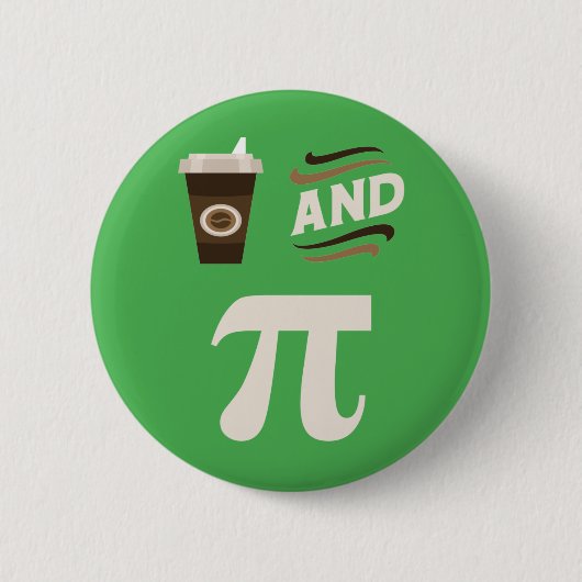 3.14 コーヒーとパイ π のおもしろい数学ジョーク 缶バッジ (正面)