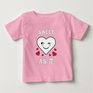 3.14 ハート スイート アズ パイ 面白い数学ジョーク ベビーTシャツ