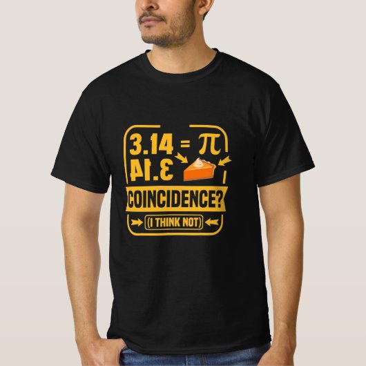 3.14 パイとアップルパイの偶然の一致 面白い数学好き Tシャツ (正面)