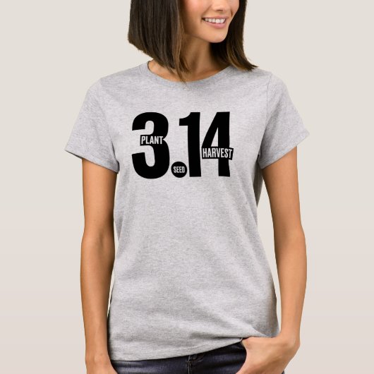 3.14 パイの日 ガーデナー 植物の種を植え収穫 数学 Tシャツ (正面)