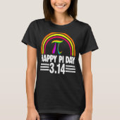 3 14 2022 Pi Math Rainbow Men Mathletics Love Bir Tシャツ (正面)