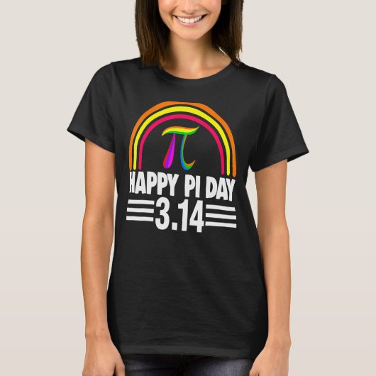 3 14 2022 Pi Math Rainbow Men Mathletics Love Bir Tシャツ (正面)