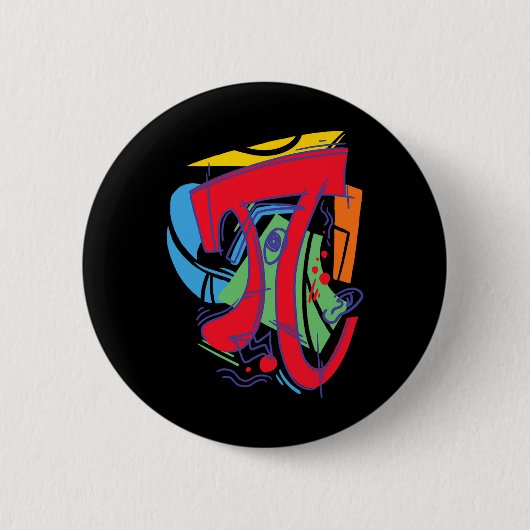 3.14 Pi日の算数デザイン 缶バッジ (正面)