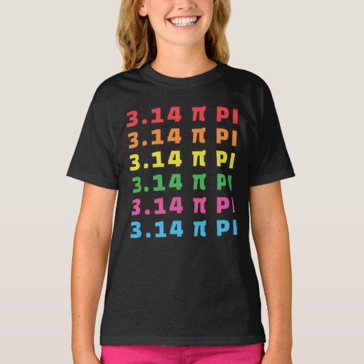 3.14 Pi日繰り返し文字Tシャツ Tシャツ (正面)