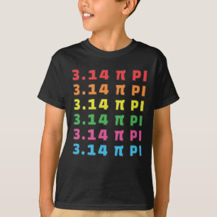 3.14 Pi日繰り返し文字Tシャツ Tシャツ