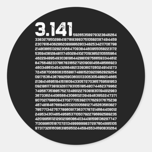 3.14 Pi日Math不合理な数値Pi ラウンドシール (正面)