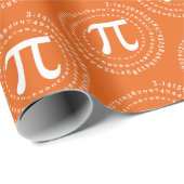 3.14 Pi番号スパイラルオレンジPi日 ラッピングペーパー (ロールコーナー)