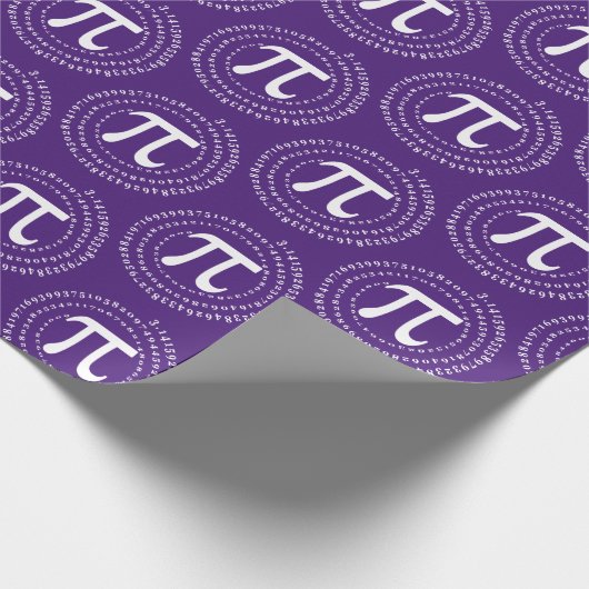 3.14 Pi番号スパイラルパープルPi日 ラッピングペーパー (角)