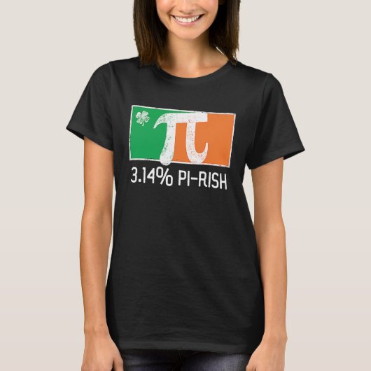 3 14 Pi Rish St Patrick's Day Irish Flag C Distres Tシャツ (正面)