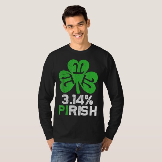 3 14 PIrish  Love Math St Patricks Math Geek Pi Da Tシャツ (正面フル)