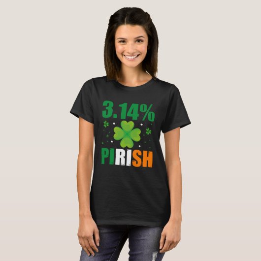 3 14 Pirish  St Patrick s Math Geek Irish Math Tea Tシャツ (正面フル)