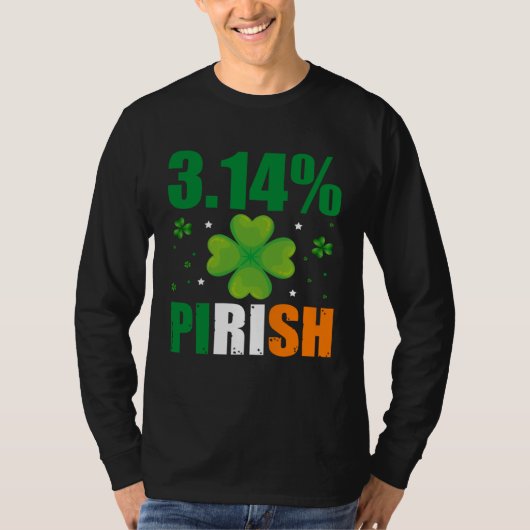 3 14 Pirish  St Patrick s Math Geek Irish Math Tea Tシャツ (正面)