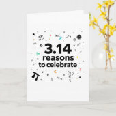 3.14 Reasons to Celebrate – Funny Pi Day Greeting  カード (黄色い花)