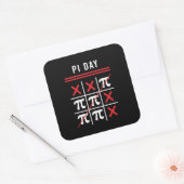 3.14 Tic-Tac-Toe NoughtsとCrosses Happy Pi Day スクエアシール (封筒)