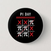3.14 Tic-Tac-Toe NoughtsとCrosses Happy Pi Day 缶バッジ (正面)