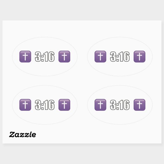 3:16イエス・キリスト 楕円形シール (シート)
