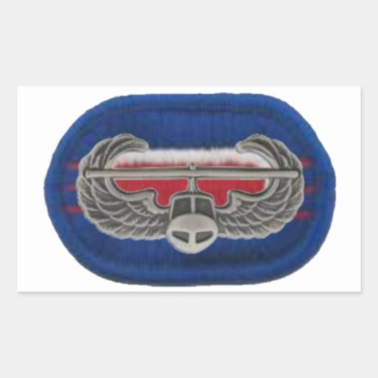 3/187歩兵楕円形ステッカーの空襲攻撃バッジ 長方形シール (正面)