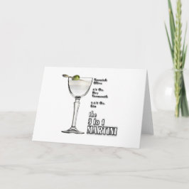 3~1(ウェット)マルティーニカクテルフォールディンググリーティングカード カード
