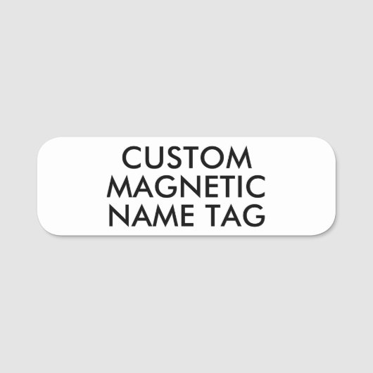 3"×1"角丸マグネット式ネームタグの白紙(カスタム名入れ可) 名札 (正面)