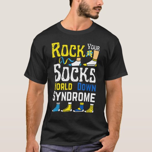 3 21 World Down Syndrome Day 2022認識度靴下 Tシャツ (正面)