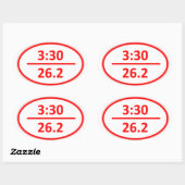 3:30以下のマラソン 楕円形シール (シート)