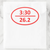 3:30以下のマラソン 楕円形シール (バッグ)