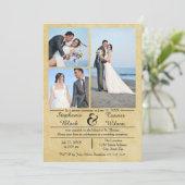 3/4写真縦型オールド紙結婚発表 招待状 (スタンド正面)