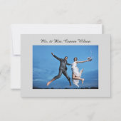 3/4枚の写真縦向きグレー – 3x5結婚の発表 招待状 (裏面)