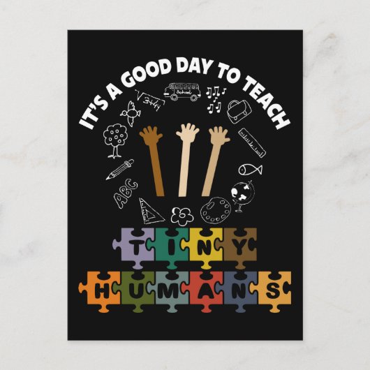3/4、小さな人間に良い日だ教えよ、先生 ポストカード (正面)