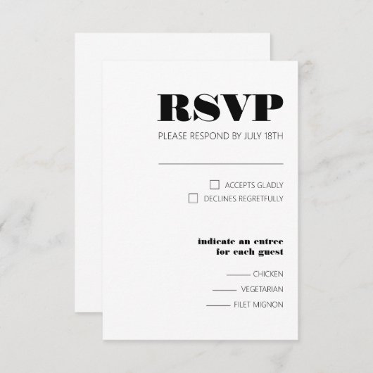 3.5はっきりしたインチx 5インチの応答カード 出欠カード (正面/裏面)