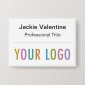 3.5インチピンバック名タグボタンとロゴバッジ 缶バッジ (正面)