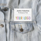 3.5インチピンバック名タグボタンとロゴバッジ 缶バッジ (インサイチュ)