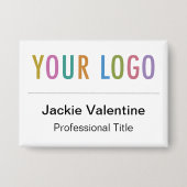 3.5インチピンバック名バッジボタン会社ロゴ 缶バッジ (正面)