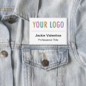 3.5インチピンバック名バッジボタン会社ロゴ 缶バッジ (インサイチュ)