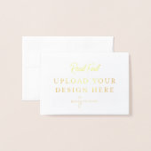 3.5インチx5インチゴールドフォイル折り畳みカード – 横長 箔カード (封筒付き正面)