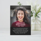 3.5インチx5インチ悔やみや弔慰葬送メモリ、写真を入れていただきありがとうございます 招待状 (スタンド正面)