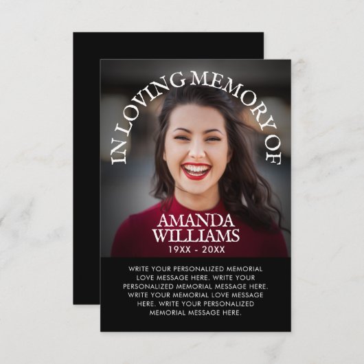 3.5インチx5インチ悔やみや弔慰葬送メモリ、写真を入れていただきありがとうございます 招待状 (正面/裏面)