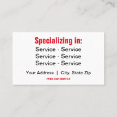 3.5インチx 2インチロゴはこちらブラック&レッド 名刺 (裏面)