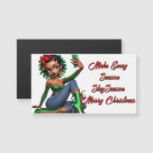3.5インチx 2インチ磁気カードエッジクリスマス応援 (正面/裏面)