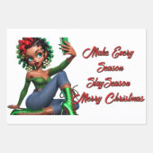 3.5インチx 2インチ磁気カードエッジクリスマス応援 ラッピングペーパーシート (正面3)