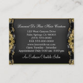 3.5インチx 2.5インチのシザー付き切り刃ヘーゼルハースト 名刺 (裏面)