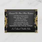 3.5インチx 2.5インチのシザー付き切り刃ヘーゼルハースト 名刺 (裏面)