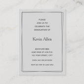 3.5インチX 2.5インチMINIフォト卒業のお知らせ エンクロージャーカード (裏面)