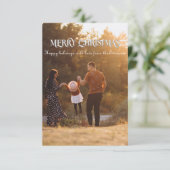 3.5インチx 5インチのメリークリスマスカード サンキューカード (スタンド正面)