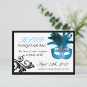 3.5インチx 5インチの仮装返信カード 出欠カード (スタンド正面)