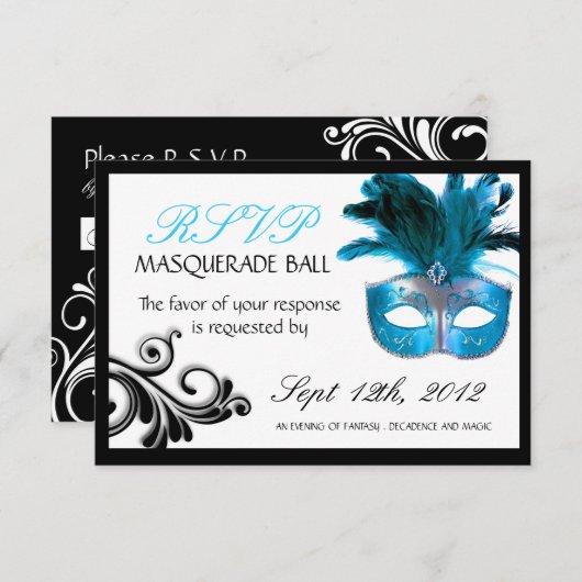 3.5インチx 5インチの仮装返信カード 出欠カード (正面/裏面)