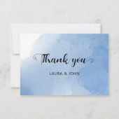 3.5インチx 5インチフラットウォータモダンーカラーブルー セーブザデート (正面)