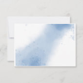 3.5インチx 5インチフラットウォータモダンーカラーブルー セーブザデート (裏面)