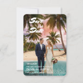 3.5インチx 5インチフラット日付カードを保存 セーブザデート (正面)